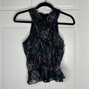 VERONICA BEARD Kailani Metallic Top - Size 2 (Small Flaw See Picture)